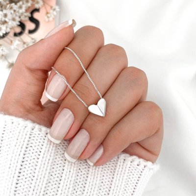 Colar coração origami dobradura em prata 925