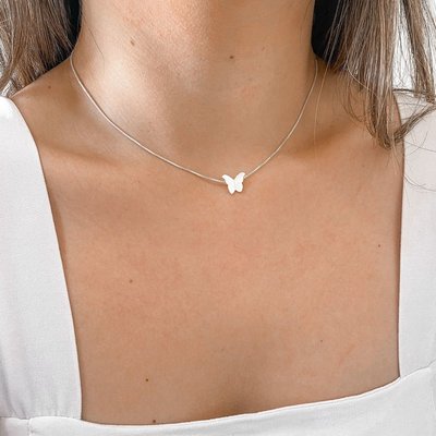 Colar borboleta origami em prata 925 Colar borboleta origami em prata 925