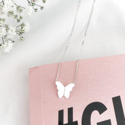 Colar borboleta origami em prata 925 Colar borboleta origami em prata 925