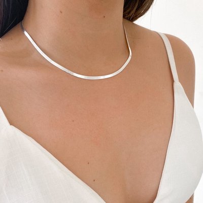 Colar laminado  prata 925