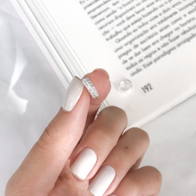 Argolinha Cravejada Prata 925