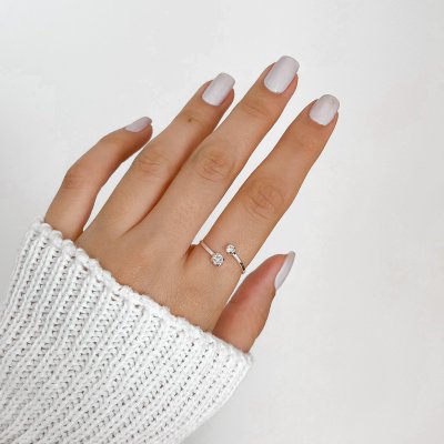 Anel regulável ponto de luz em prata 925 Anel regulável ponto de luz em prata 925