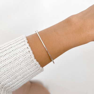 bracelete quadrado fino prata 3