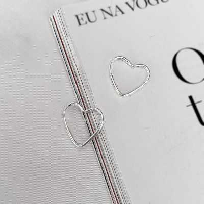 argola basica coracao prata 3