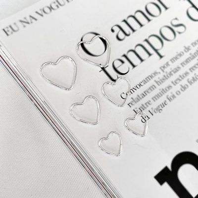 argola basica coracao prata