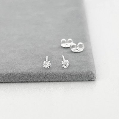 brinco ponto de luz 3mm prata