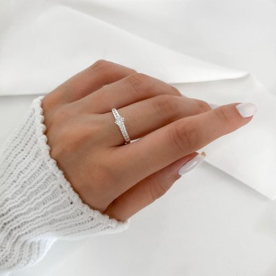 anel solitario classico prata 2