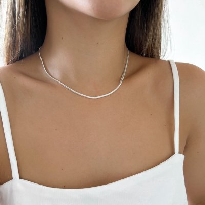 corrente snake malha prata 2