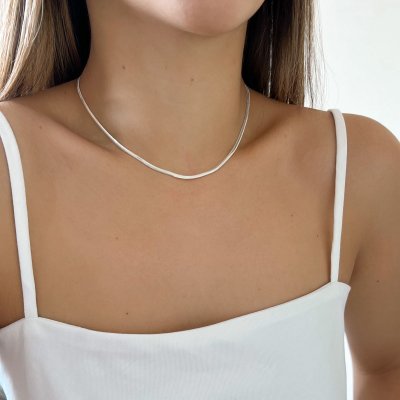 corrente snake malha prata 3