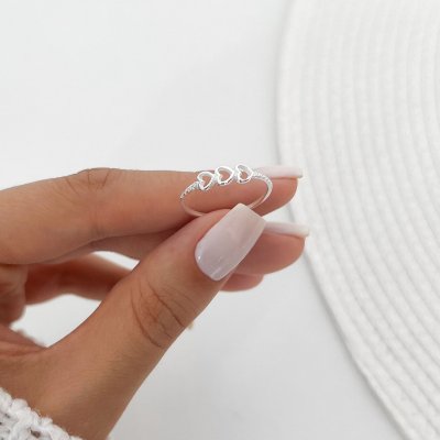 anel coracoes prata 3