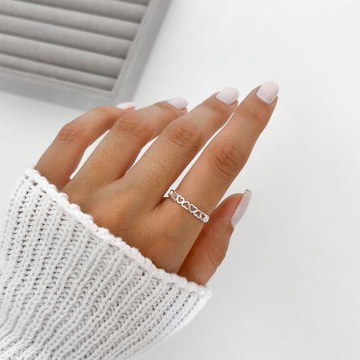 anel coracoes prata 7