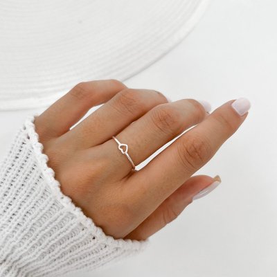 anel coracao prata 5