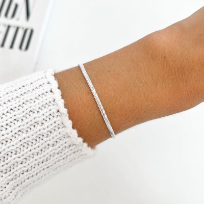 pulseira malha snake prata 4
