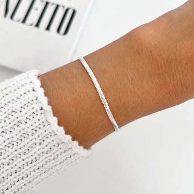 pulseira malha snake prata 2