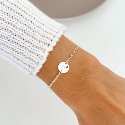 pulseira letra personalizada prata 5