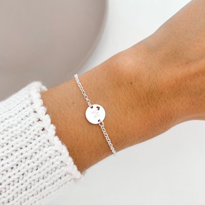 pulseira letra personalizada prata
