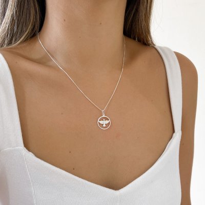 colar divino espirito santo prata