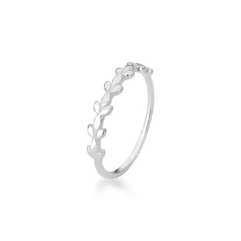 anel raminhos liso em prata 925 Glamour Pratas