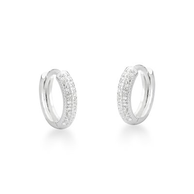 argolinha cravejada grossa em prata 925 g glamour pratas