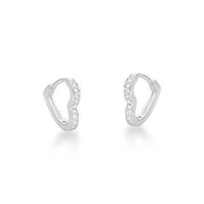 argolinha de coracao cravejada em prata 925 p glamour pratas