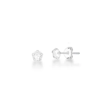 brinco ponto de luz zirconia 4mm prata 925 glamour pratas