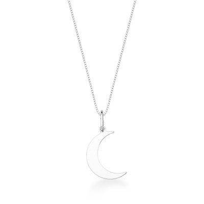 colar meia lua em prata 925