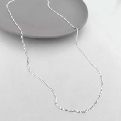 corrente masculina elo 3x1 2mm prata 925 glamour pratas