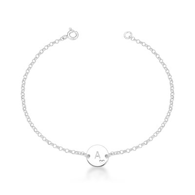 pulseira inicial letra em prata 925 glamour pratas