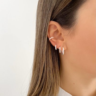 trio argolinha lisa de click em prata 925