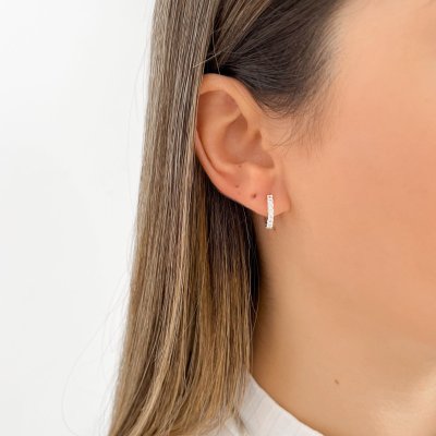 argola cravejada fina m prata 925 2