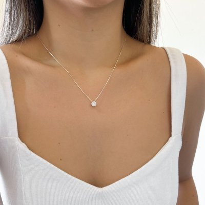 colar zirconia ponto de luz redondo prata 925 glamour pratas 2