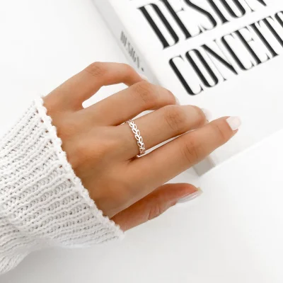 anel folhas prata 925 glamour pratas 1