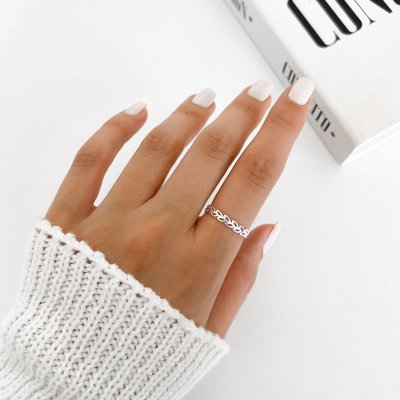 anel folhas prata 925 glamour pratas 2