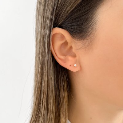 brinco de prata bolinha p glamour pratas