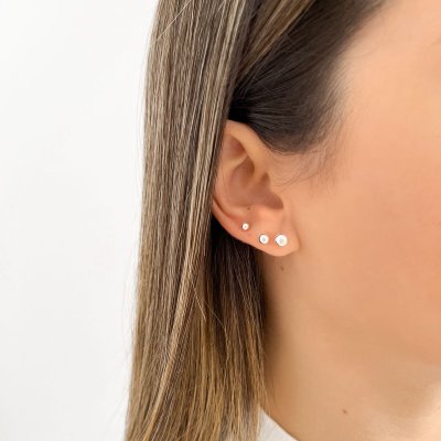 trio de prata bolinhas glamour pratas