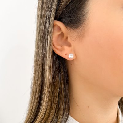 brinco de prata ponto de luz 6mm glamour pratas