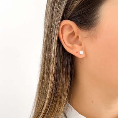 brinco de prata ponto de luz 4mm glamour pratas