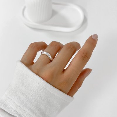 anel ondulado liso prata 925 glamour pratas 4