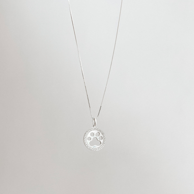 colar patinha pet prata 925 glamour pratas 1