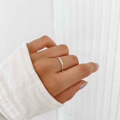 anel retangular cravejado prata 925 glamour pratas