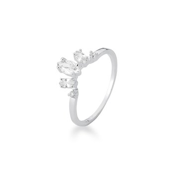 anel coroa zirconias prata 925 glamour pratas