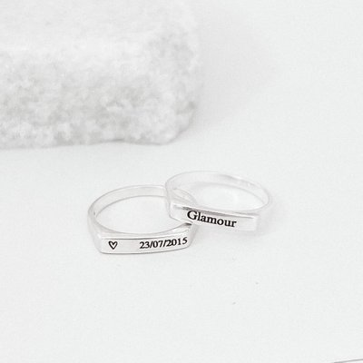 anel retangular personalizado prata 925 glamour pratas