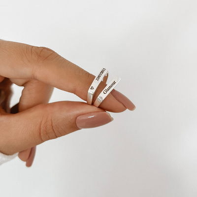 anel retangular liso personalizado prata 925 glamour pratas