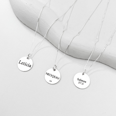 colar medalha m personalizado prata 925 glamour pratas 3