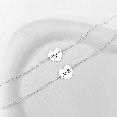 pulseira personalizada coracao inicial nome data glamour pratas prata 925 4