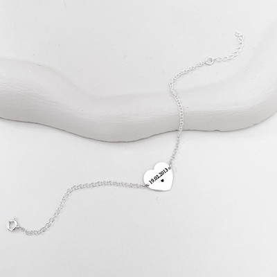 pulseira personalizada coracao inicial nome data glamour pratas prata 925 5