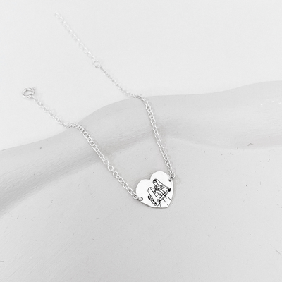 pulseira coracao personalizada foto contorno prata 925 glamour pratas 2