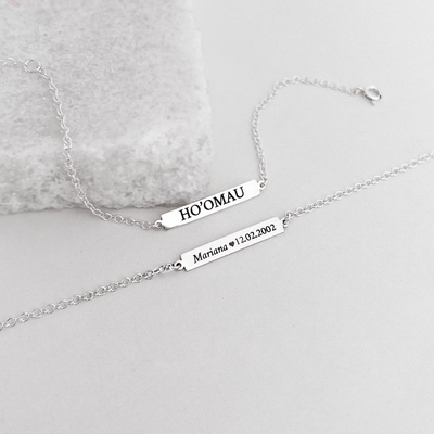 pulseira plaquinha placa personalizada prata 925 glamour pratas 3