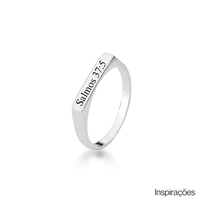 anel de prata retangular personalizado glamour pratas prata 925 3