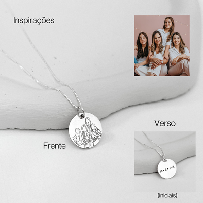 colar de prata medalha m personalizado fotocontorno glamour pratas prata 925 3